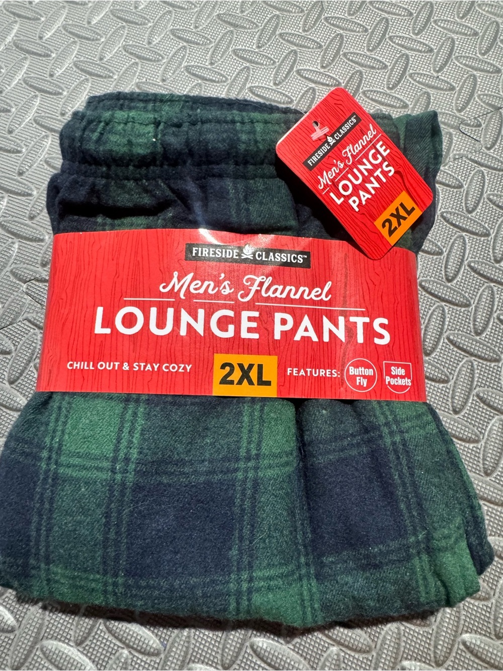 Men’s Green Plaid Flannel Lounge Pants - 2XL